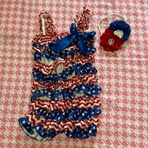 Patriotic Satin Petti Romper